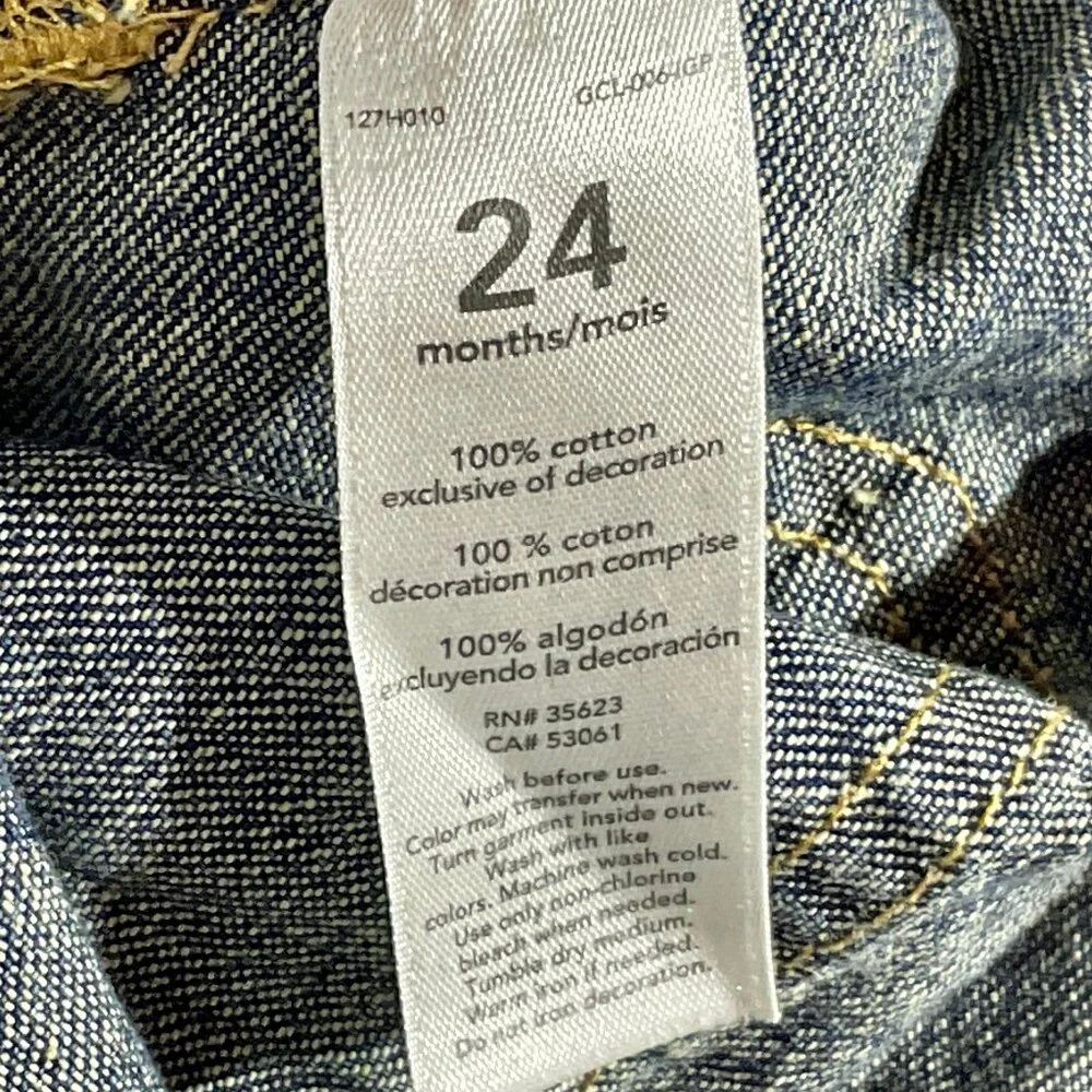 Carters Blue Jean Overalls 24 Months Denim Toddler Kids